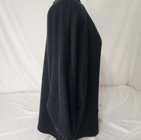 Vintage 80s Black Cardigan Size 12.  Made in USA Around Town brand shoulder pads - Picture 4 of 11